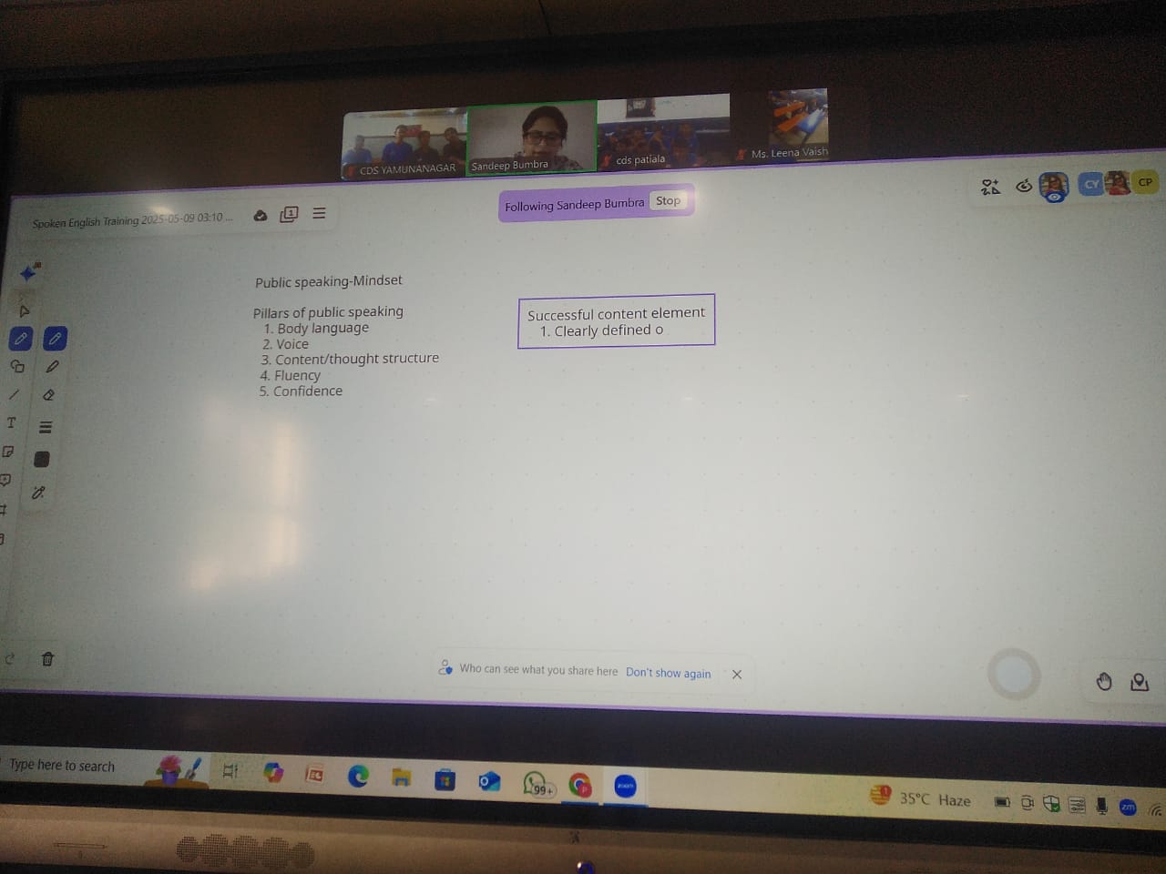 CDS Yamunanagar || Online English speaking Classes by Ms. Sandeep Bumbra of Class 6th