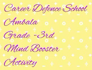 CDS Ambala || Activity- Mind Booster || Class 3rd