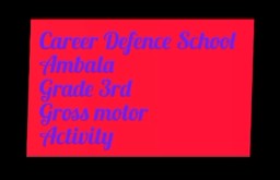 CDS Ambala || Topic- Gross Motor Activity || Class 3rd
