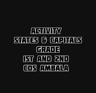 CDS Ambala || Avtivity - States and capitals || Grade 1st and 2nd 